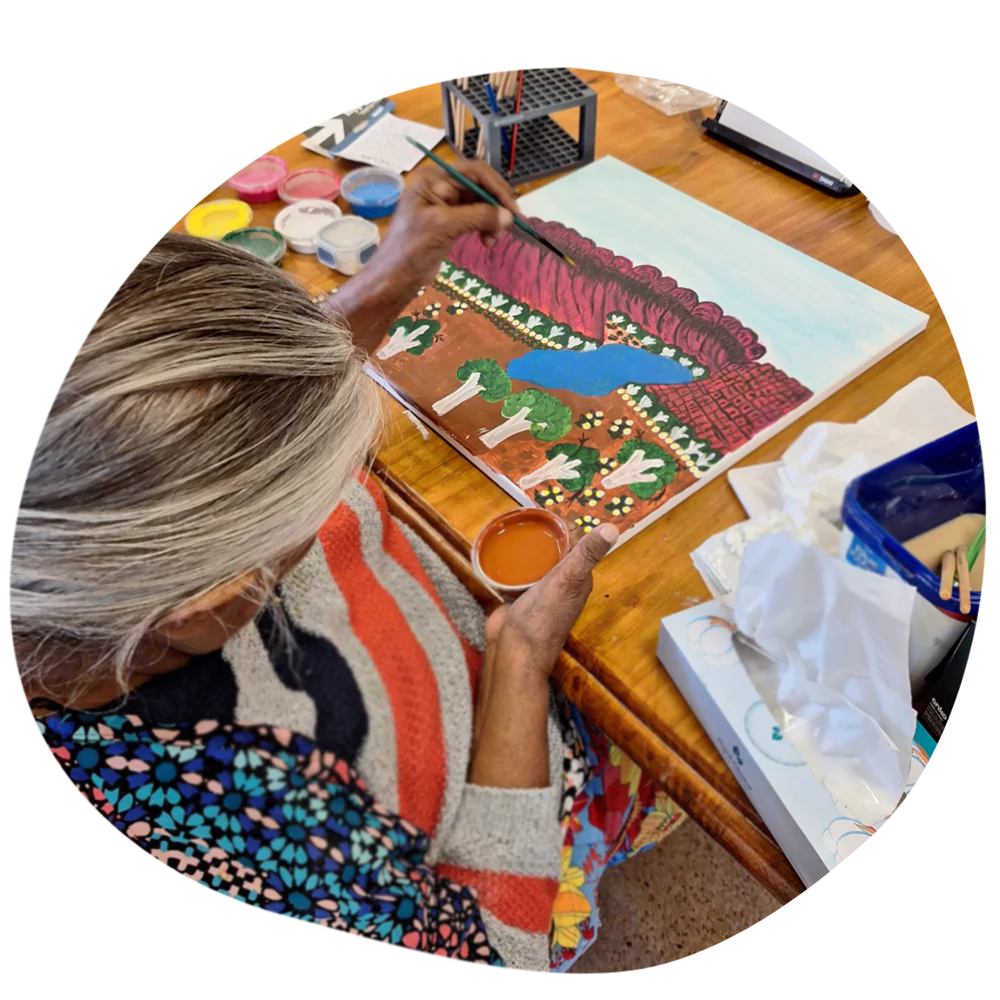 One of our participants enjoying an arts and crafts workshop
